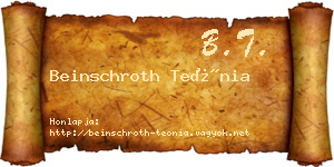 Beinschroth Teónia névjegykártya